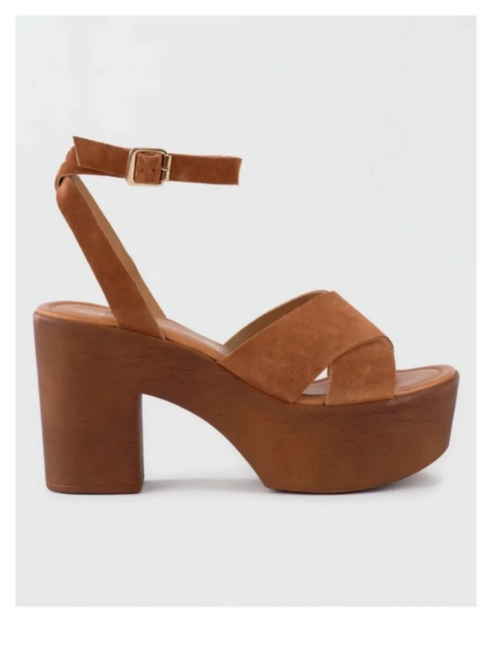 Seychelles Sweetener Cognac Suede Platform Sandals Size 9